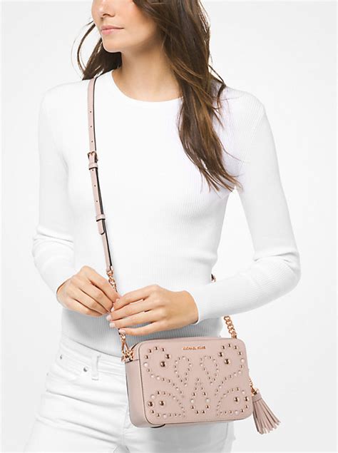 michael kors embellished ginny|Ginny Medium Embellished Leather Crossbody Bag .